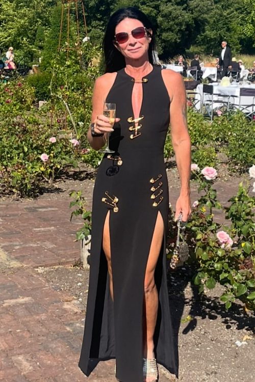 Iconic Versace Black Safety Pin Dress